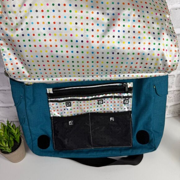 Ogio Midtown Messenger Computer Shoulder Laptop Bag Teal Blue - Picture 4 of 12